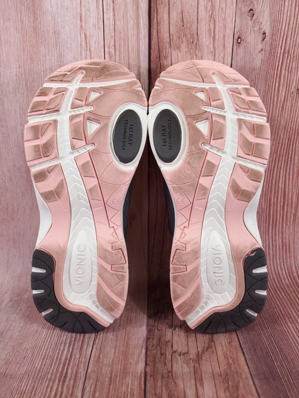 Vionic London Womens Size 9 1st Ray Technology Orthotic Shoes Sneakers Grey Pink - Picture 13 of 14